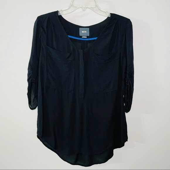Maeve Black 3/4 sleeve Blouse‎ Size XS - Picture 2 of 10